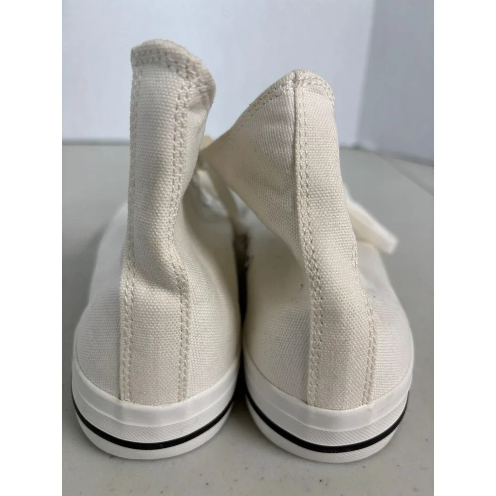 Ccocci Womens High Top Canvas‎ Sneakers Off White Smiley Face Patch Size 8